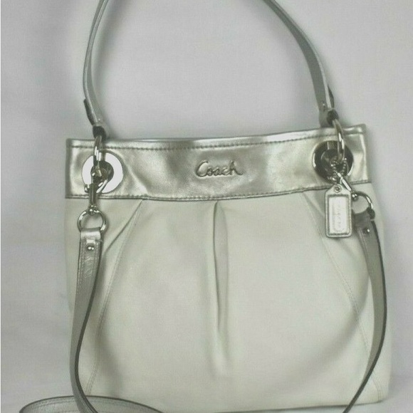 Coach 17605 Ashley Leather hippie silver and white shoulder crossbody bag - Picture 2 of 12